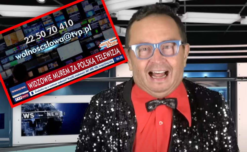 Kabareciarz bezlitośnie zakpił z „telefonu wsparcia” dla TVP. „Musi pani tak to monotonnie czytać?”