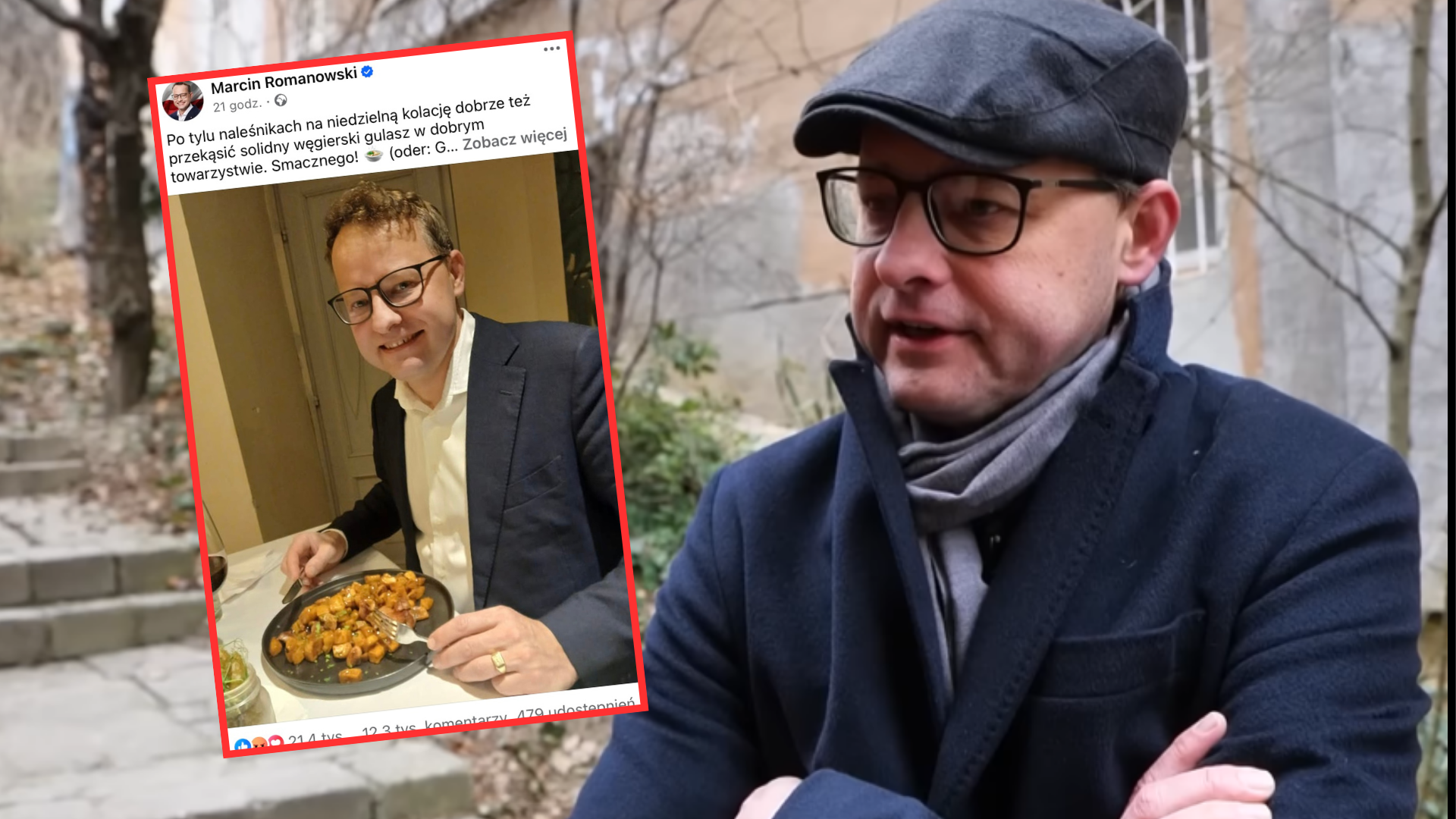 Uśmiechnięty Romanowski pokazał, jak się stołuje na Węgrzech. Internauci miażdżą bohatera PiS. „Więzienna dieta czeka”