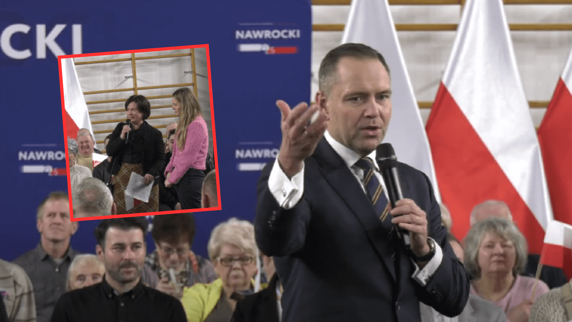 Zrobiło się niezręcznie! Kobieta wzięła mikrofon i wprost powiedziała TO Nawrockiemu. „Pytają, kto to jest” [WIDEO]