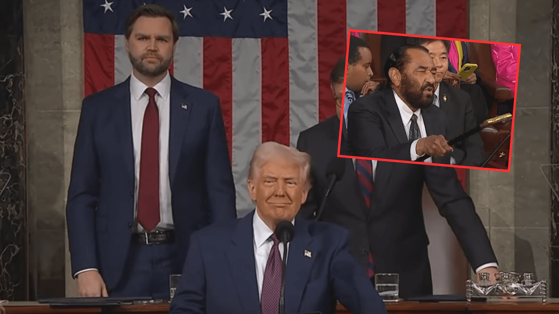 Nerwowo podczas przemówienia Trumpa! Kongresmen zrobił TO i wyrzucono go z sali. Ale to nie był jedyny incydent