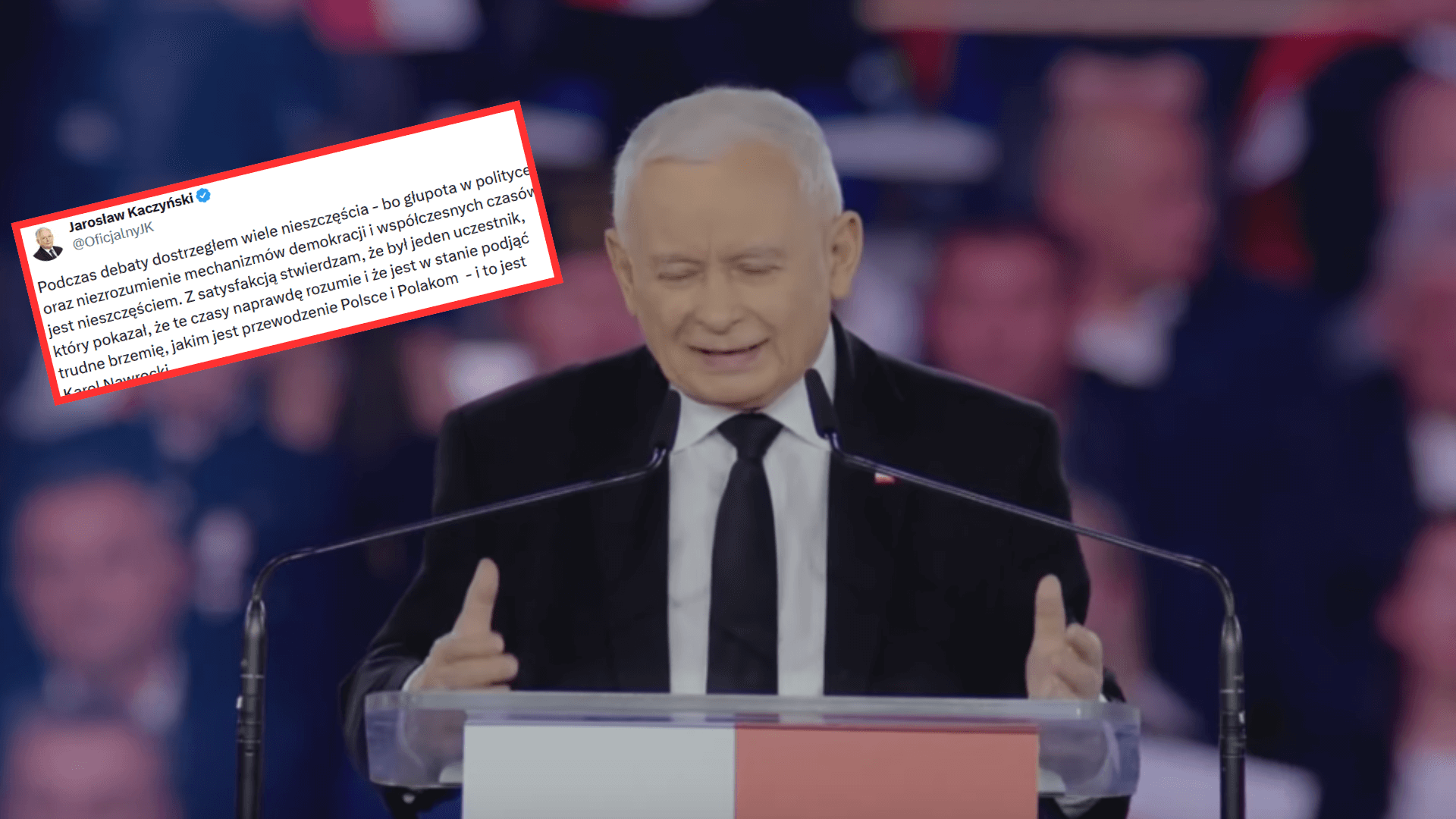 Było już po zmroku, gdy Kaczyński opublikował TEN wpis. Mocne słowa, chodzi o debatę! „Był jeden uczestnik...”