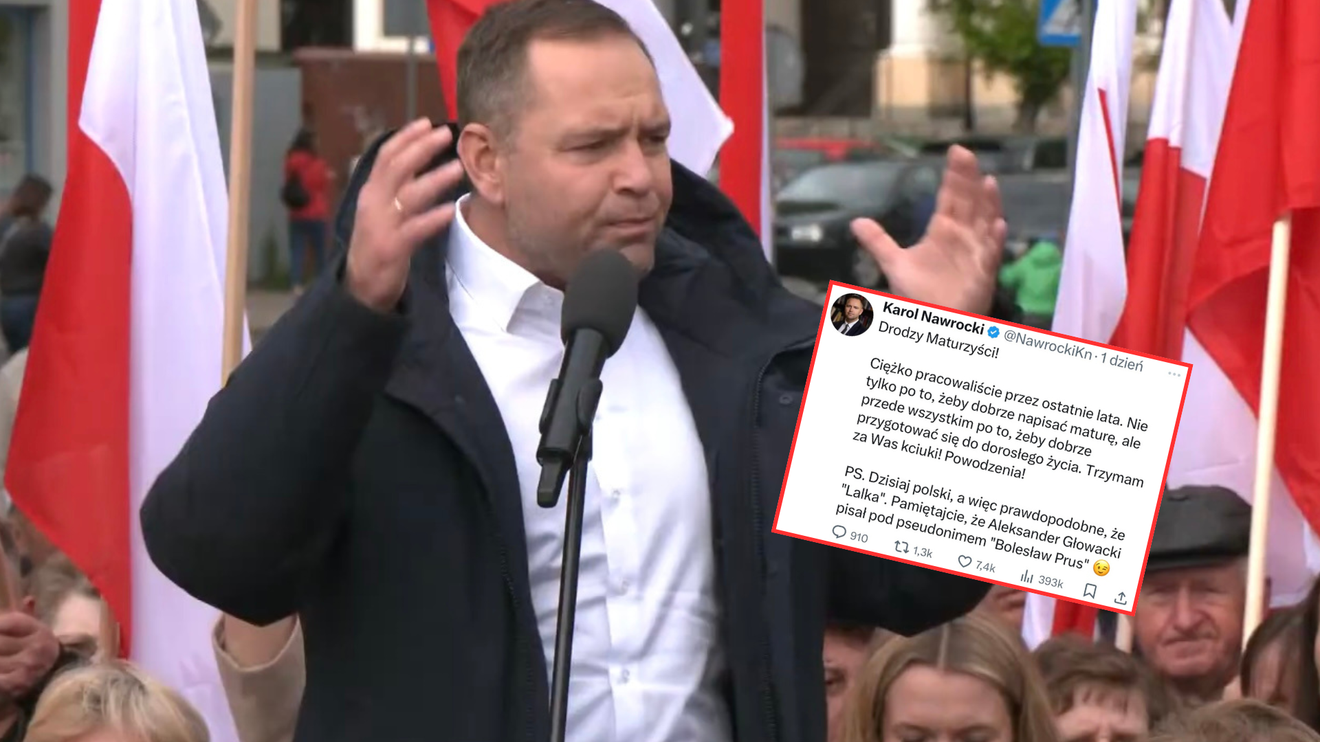 Nawrocki złożył życzenia maturzystom, ale TAKIEJ riposty się nie spodziewał. „Nie umieścił ich w DPS-ie”