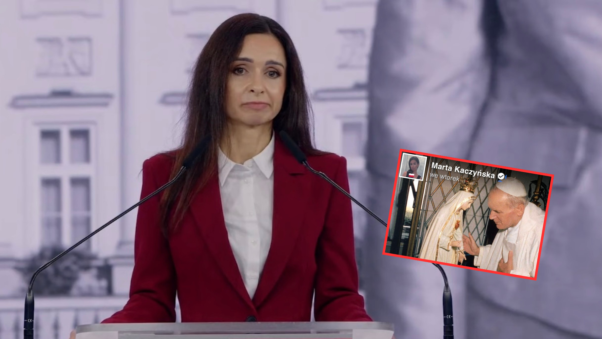 Marta Kaczyńska nie zapomniała o wuju w potrzebie, tylko spójrzcie na jej „Fejsa”. Raz Nawrocki, raz JP2