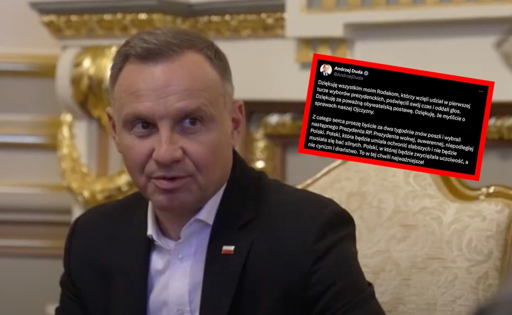 Duda zobaczył wstępne wyniki wyborów i od razu złapał za klawiaturę. Jest apel do Polaków! „Z całego serca…”