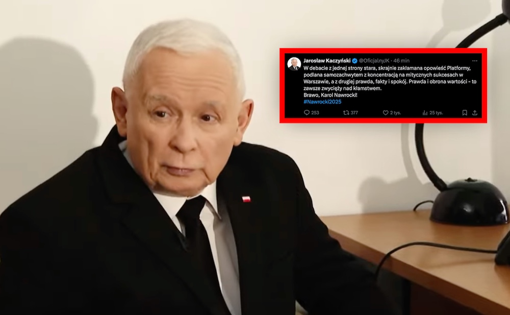Kaczyński nie spał! Była 23:38, gdy na koncie prezesa pojawił się TEN wpis o debacie. „Zakłamana opowieść”