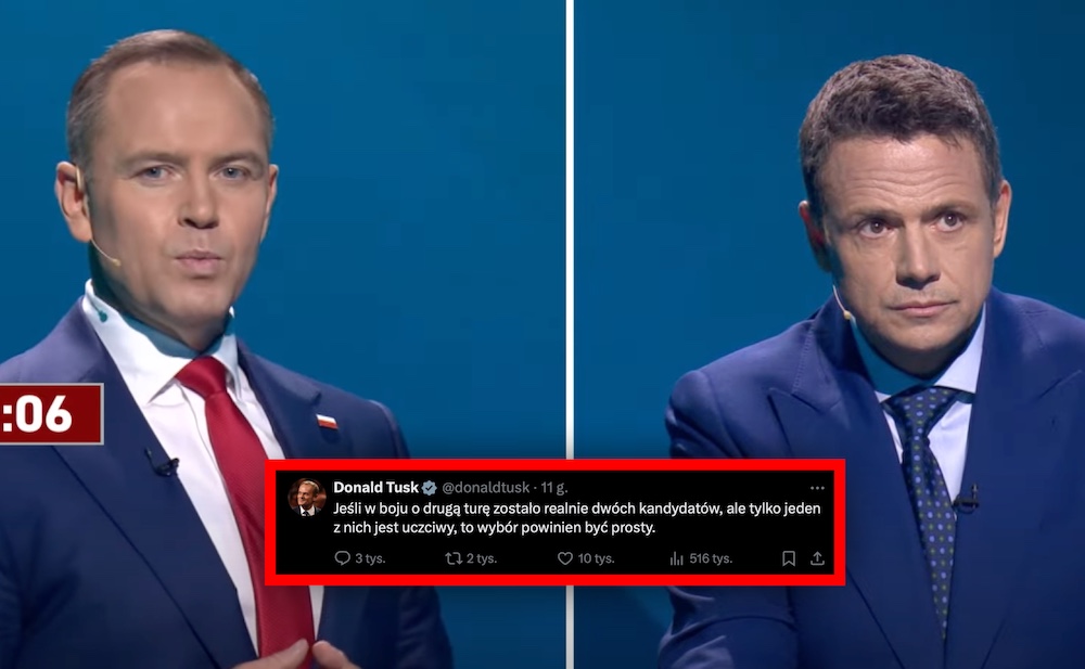 Donald Tusk nie czekał do końca debaty. TEN wpis to oczywisty cios w Nawrockiego. „Tylko jeden z nich…”