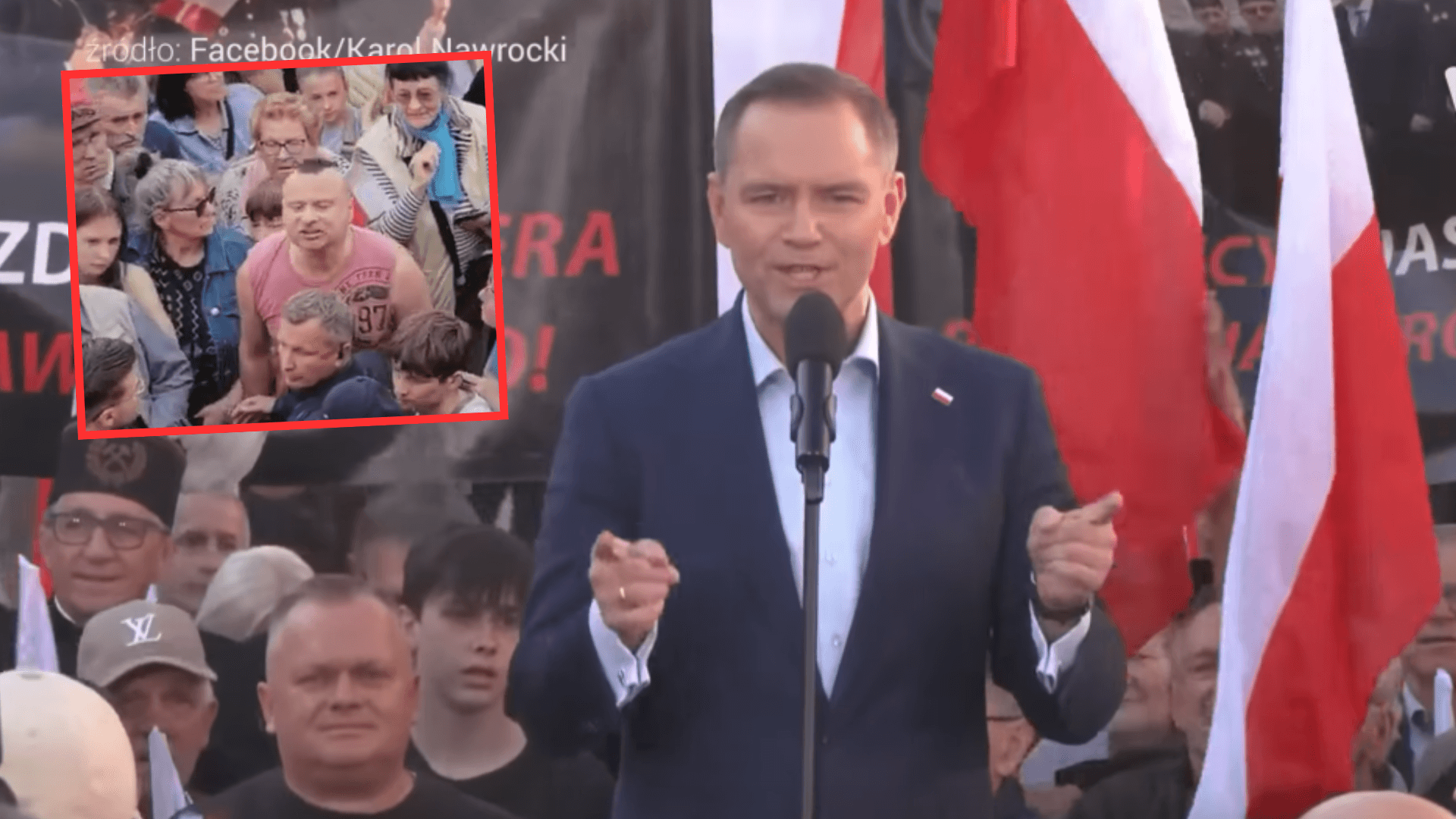 Sceny na wiecu Nawrockiego! Usłyszał TE słowa, fani kandydata Patola i Socjal od razu zareagowali. „Spadaj, śmieciu!”