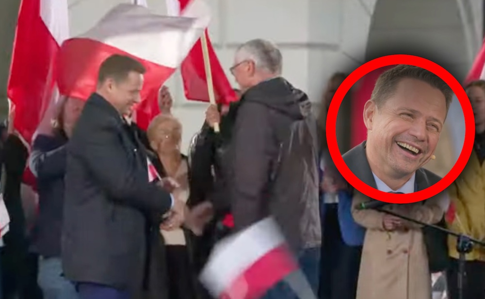 Trzaskowski odpowiadał na pytania wyborców. Nagle na scenie pojawił się... Karol Nawrocki. „Proszę na moje nazwisko...”