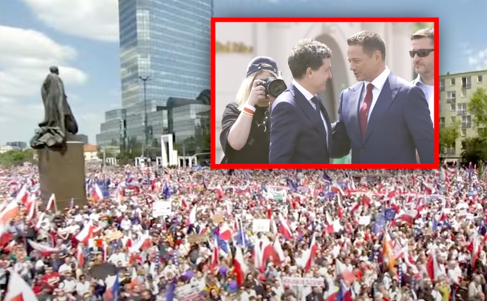 Tłum na Marszu Patriotów, Rafał Trzaskowski przywitał specjalnego gościa z zagranicy. „Przyjechałem, ponieważ…”