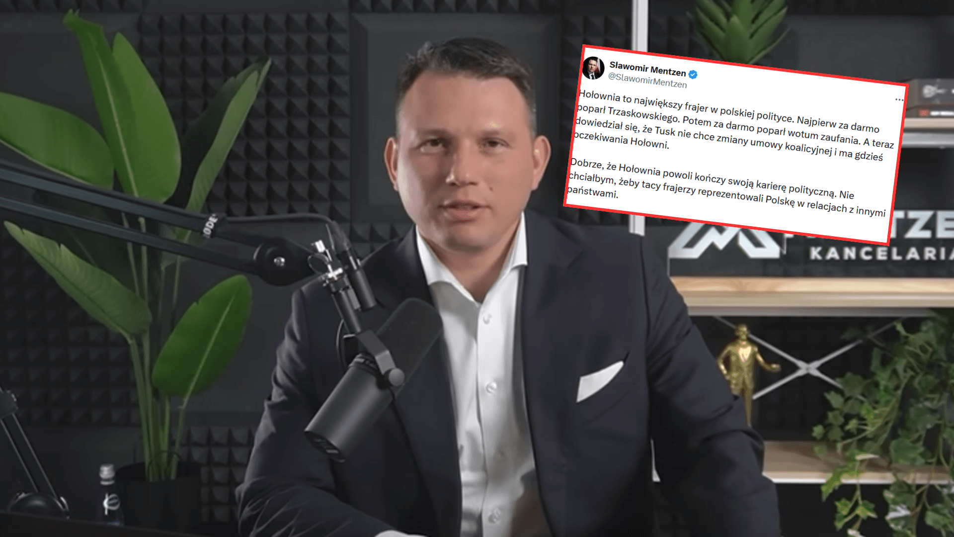 Mentzen odpalił się w sieci! Niebywałe, jak nazwał marszałka Sejmu. „Hołownia to największy…”