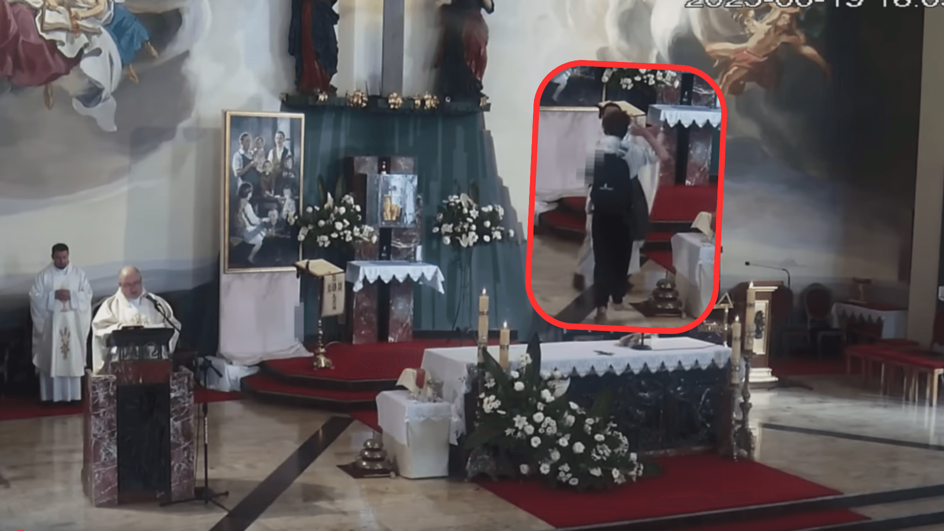 Szokujący incydent podczas mszy, do akcji wkroczyła policja. „Mężczyzna rzucił butelką”