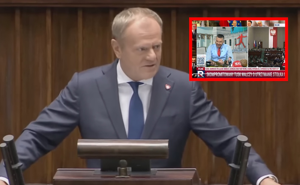 Tusk skończył przemawiać, a na TV Republika… Nie powstrzymali się przed kamerami! „Adrian, przestań”