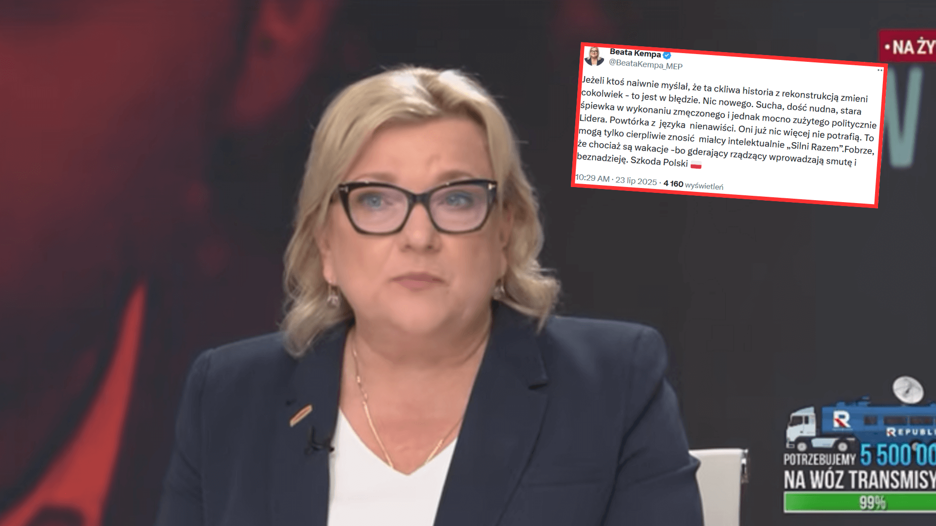 Podrażniona Beata Kempa chwyciła za klawiaturę. Internauci? Nie mieli litości. „Zacznij szukać pracy”
