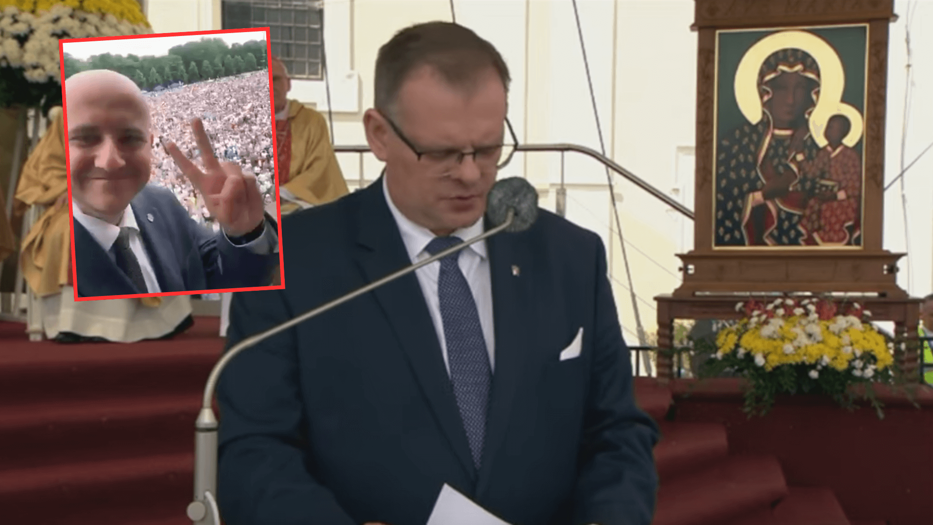 PiS-owcy znowu opanowali Jasną Górę, Matecki wszystko nagrywał. „Jesteśmy nadzieją”