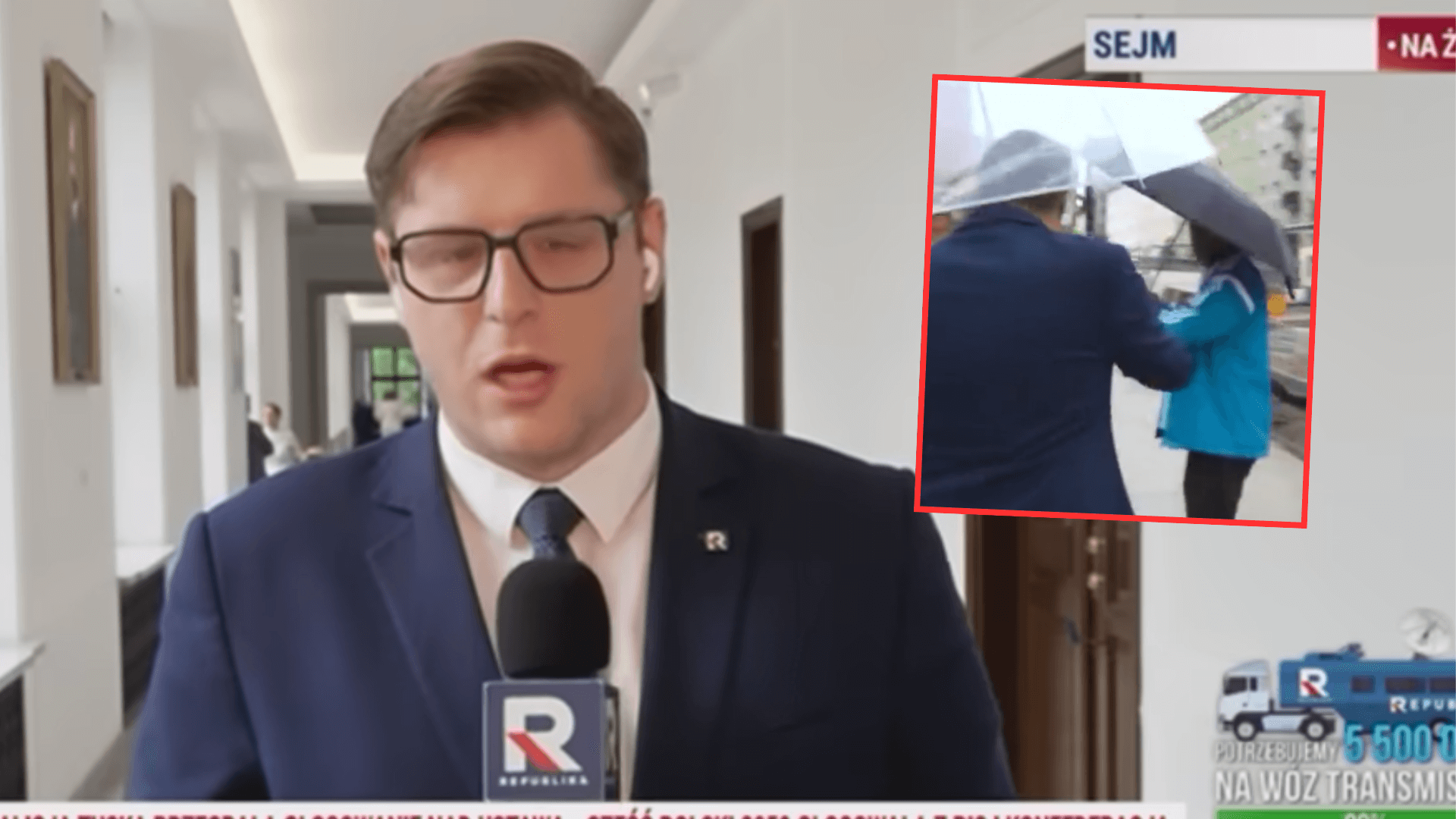 Przechodził ulicą, gdy nagle zobaczy reportera TV Republika. Nie odpuścił! „Kłamiesz, k***a” [WIDEO]
