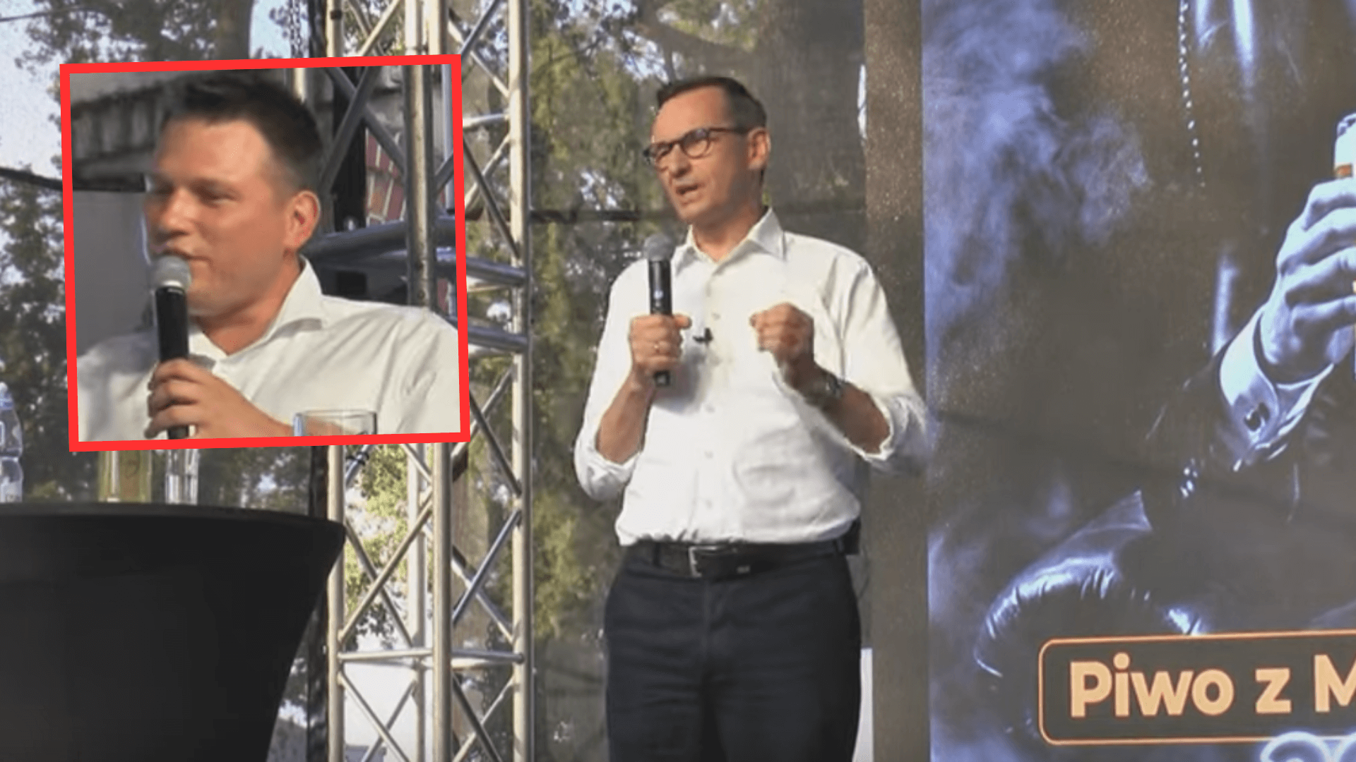 Co za sceny! Morawiecki przyszedł na piwo z Mentzenem i się zaczęło. "Powinien pan przeprosić"