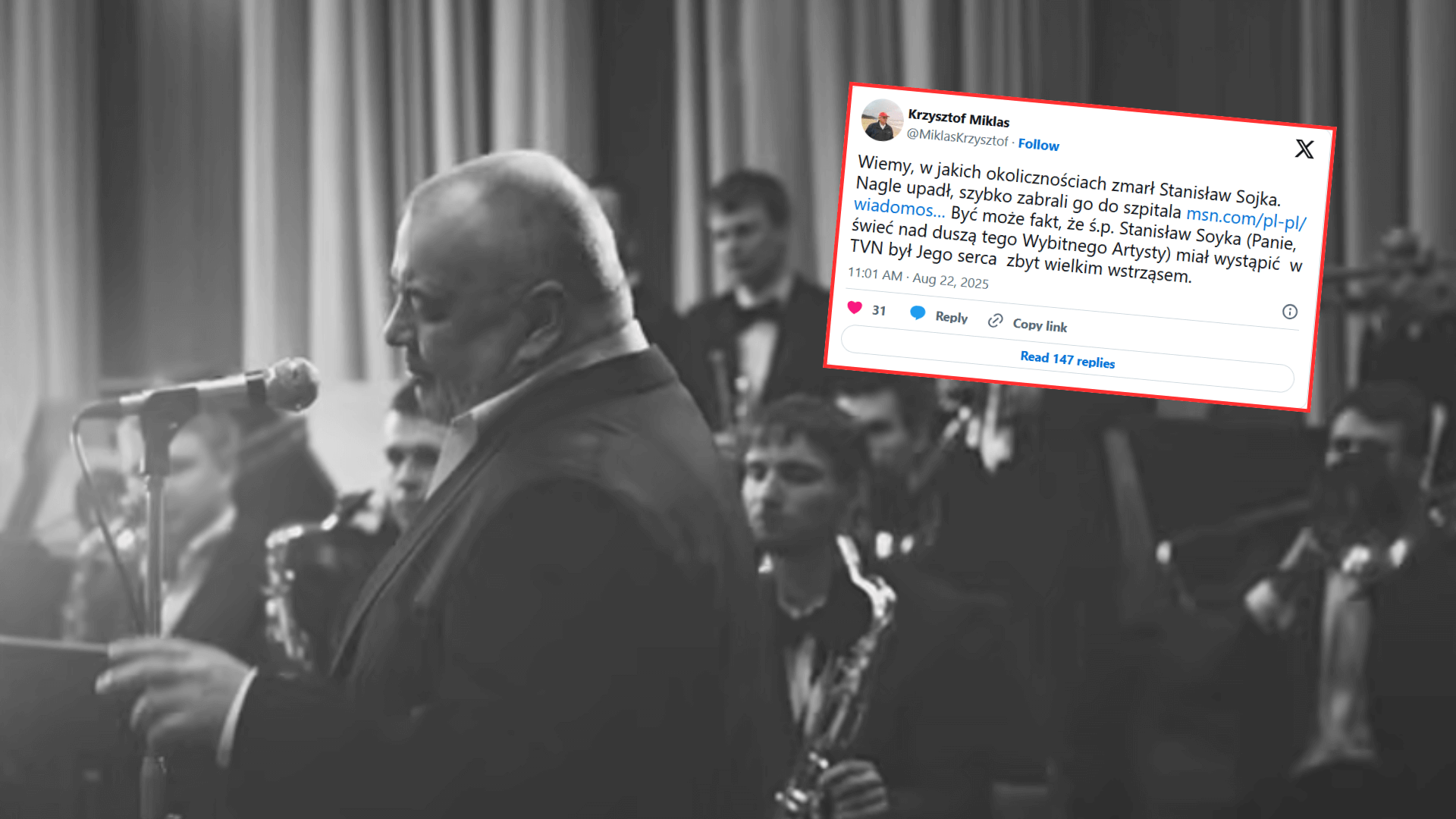 Szok! Obrzydliwe słowa słynnego komentatora po śmierci Stanisława Soyki. „Fakt, iż miał wystąpić w TVN…”