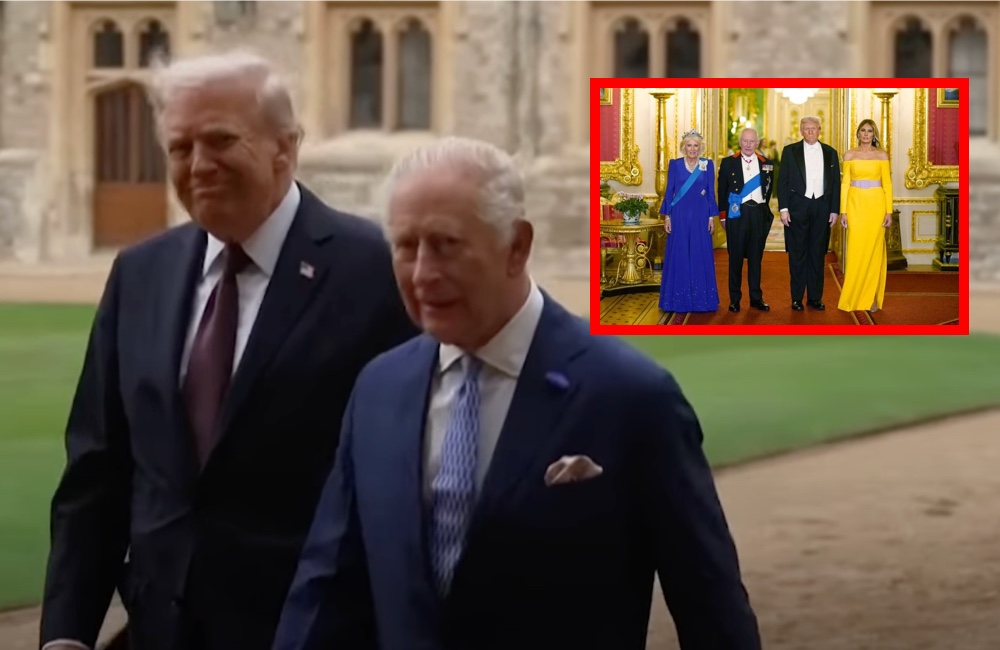 Trump z wizytą u króla Karola, ale wszyscy i tak mówią o dłoni prezydenta USA. Też TO widzicie? [ZDJĘCIA]