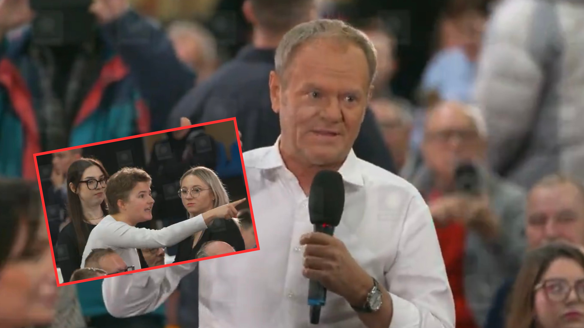 Incydent na spotkaniu z premierem! Zaczęła krzyczeć, Tusk od razu zareagował. "Pani nie szanuje zebranych"