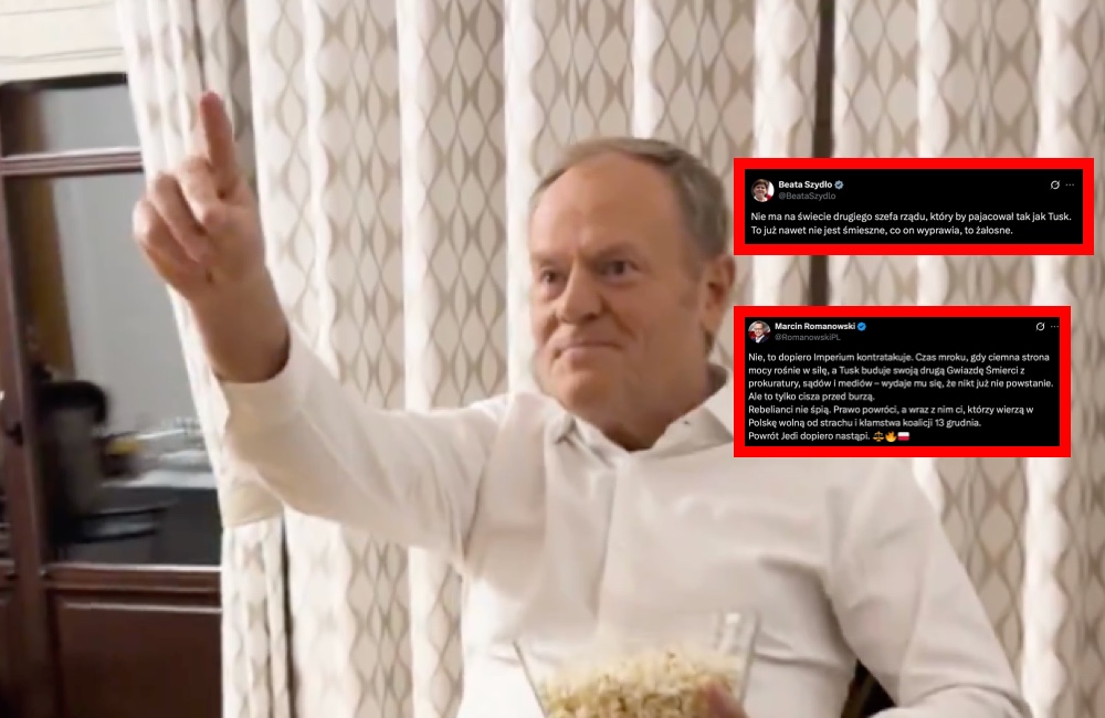 Tusk złapał za popcorn i włączył film. TO krótkie nagranie zirytowało polityków PiS. „To nie jest śmieszne”