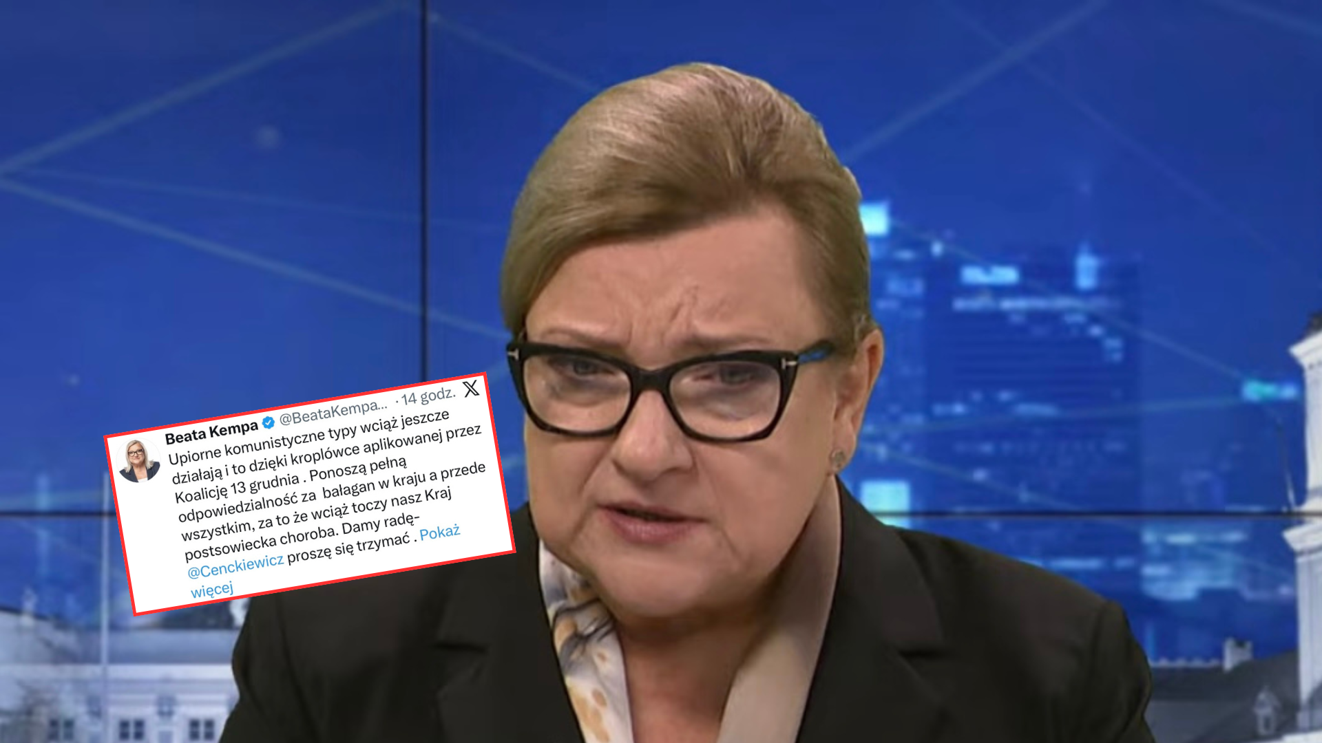 Była 21:47, gdy Kempa wysmażyła nerwowy wpis o koalicji. "Upiorne komunistyczne typy"