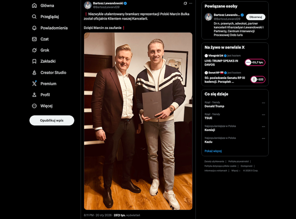 Bartosz Lewandowski/platforma X