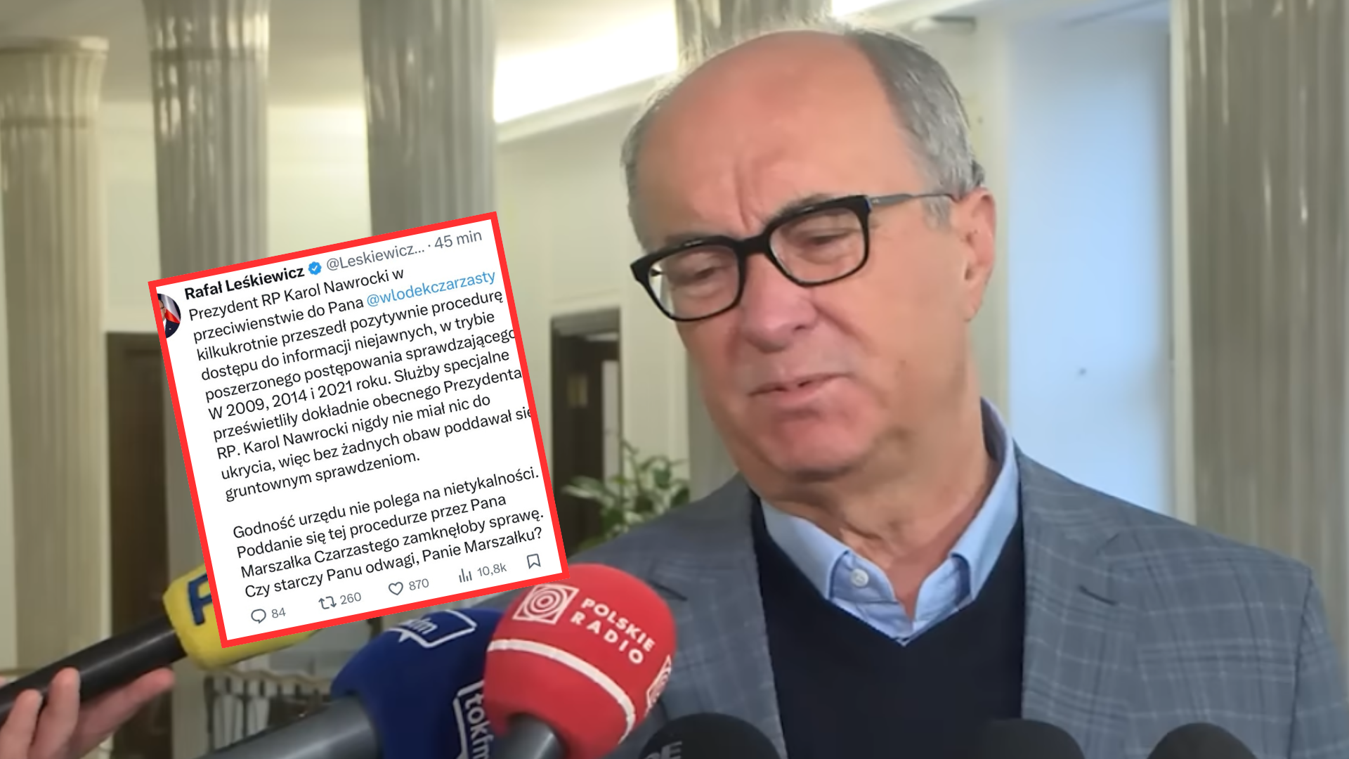 Na noże! Była 16:09, gdy Pałac odpowiedział Czarzastemu. „Czy starczy Panu odwagi, Panie Marszałku?