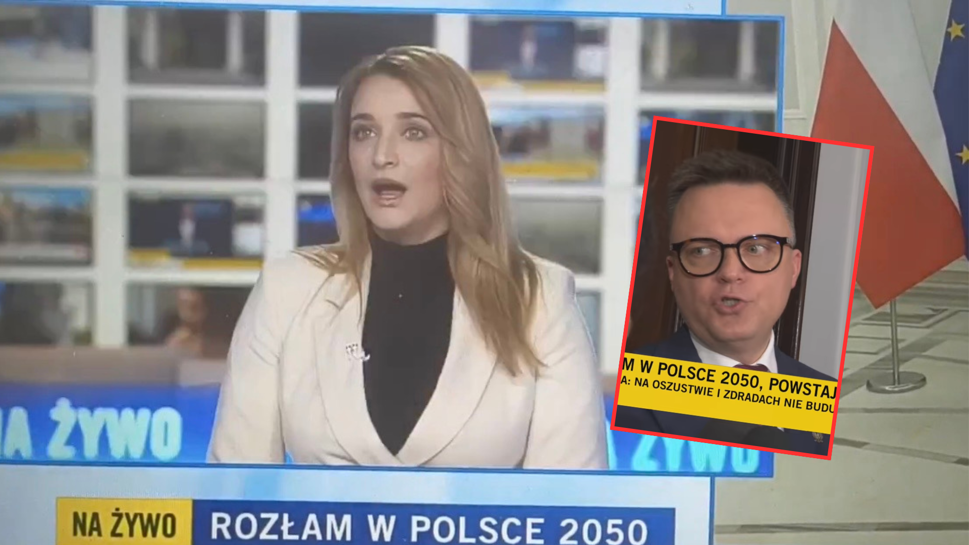 Szokujące zakończenie konferencji Hołowni. Reporterka TVN24 nie wytrzymała. "15 razy kamerą w głowę!"