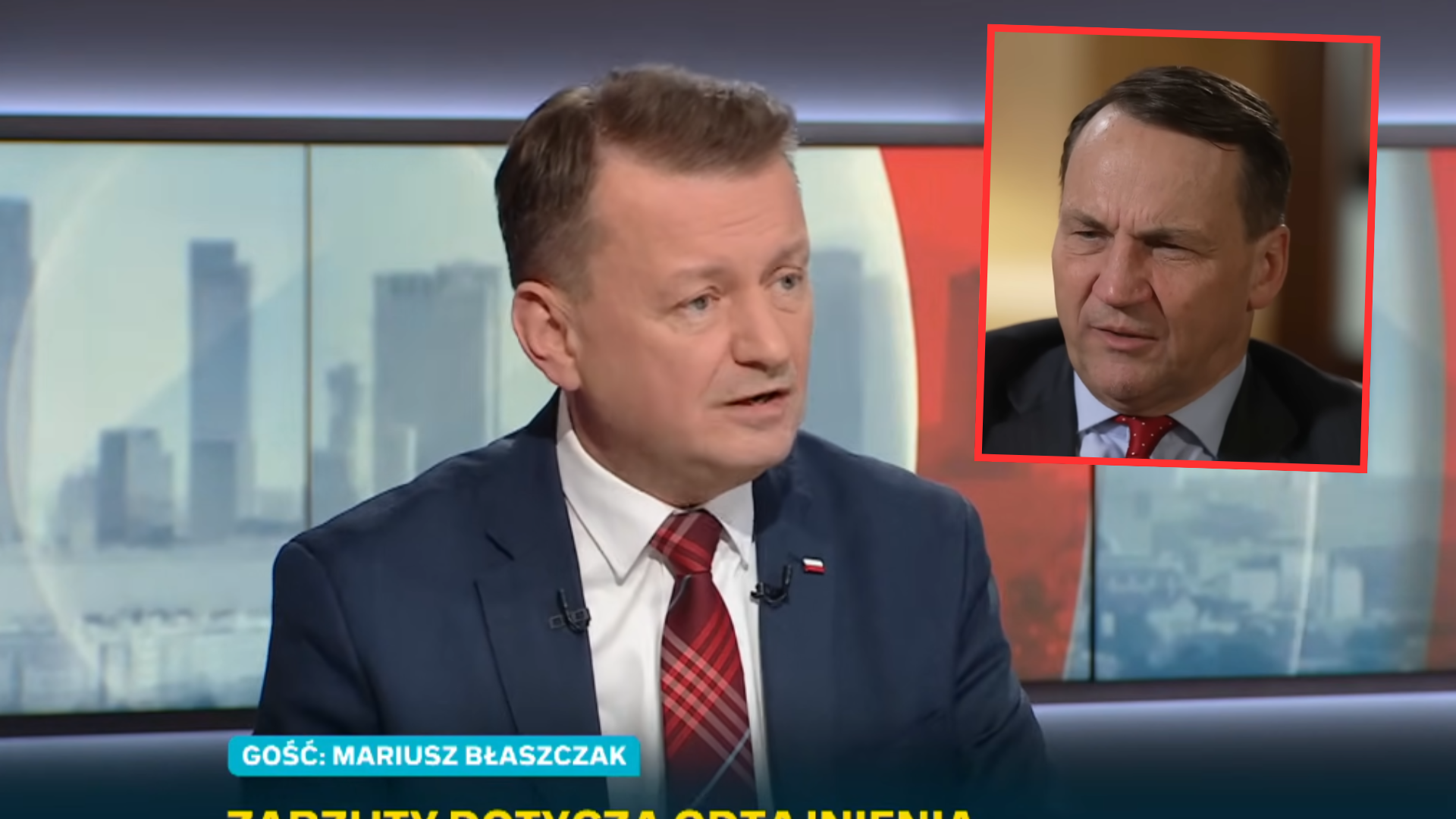 Co on bredzi? Błaszczak poszedł do Polsat News i zaatakował Sikorskiego. „Prowadzi nas do utraty niepodległości”
