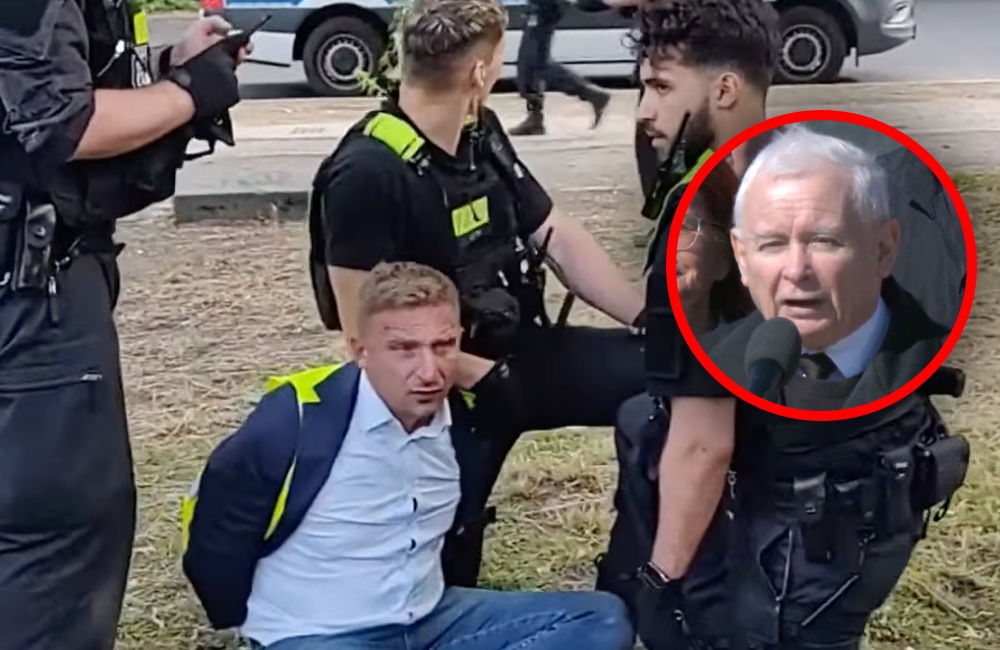 Sceny w Berlinie! Bąkiewicz skuty przez Niemców, Kaczyński grzmi w sieci. „Nóż w plecy”