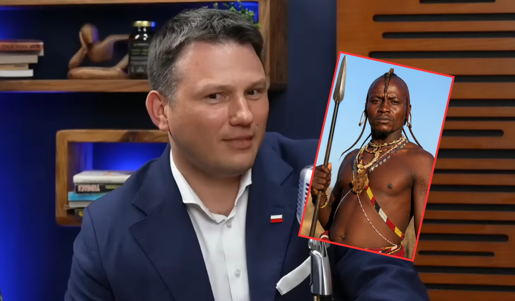 Sławomir Mentzen na lotnisku