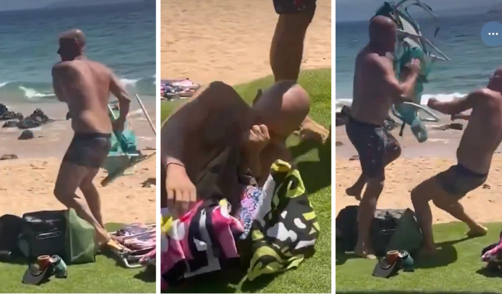 Polityk bójka na plaży awantura