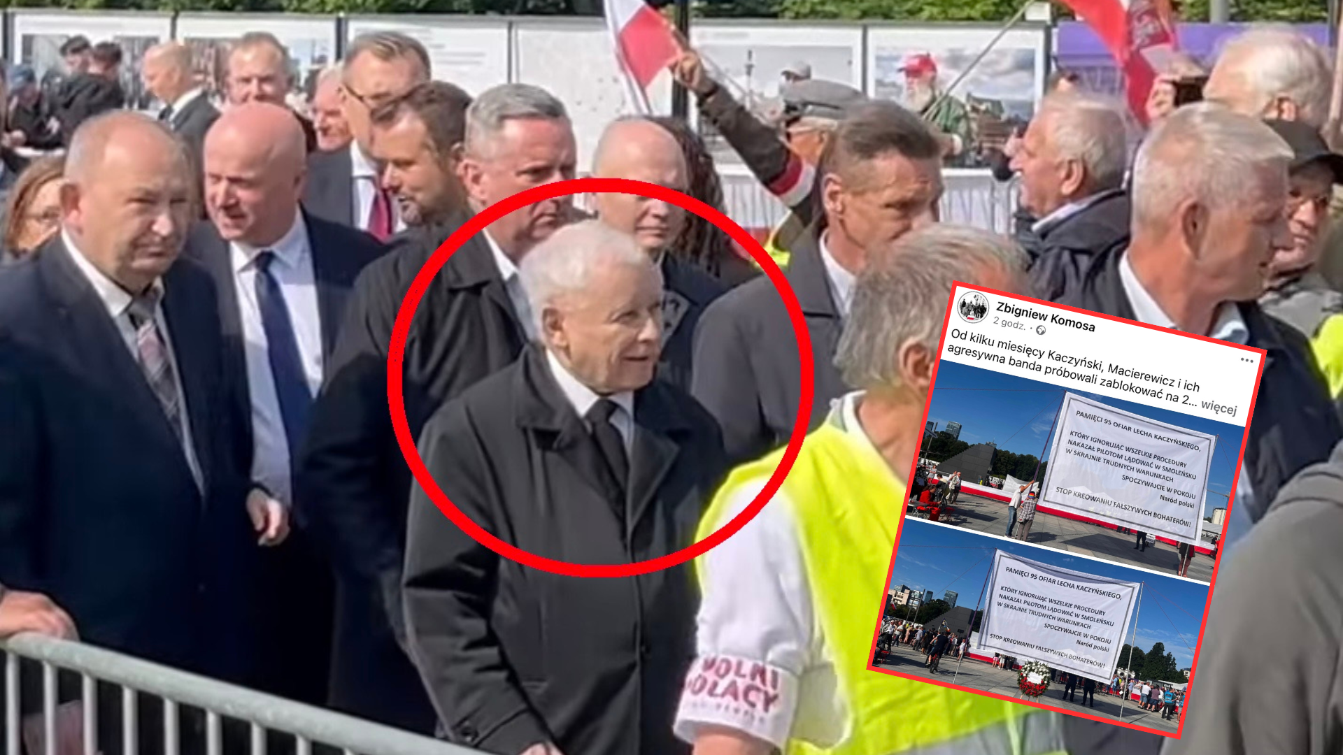 Ogromny transparent pod pomnikiem smoleńskim. Kaczyński musiał go widzieć. „Blokowali go”