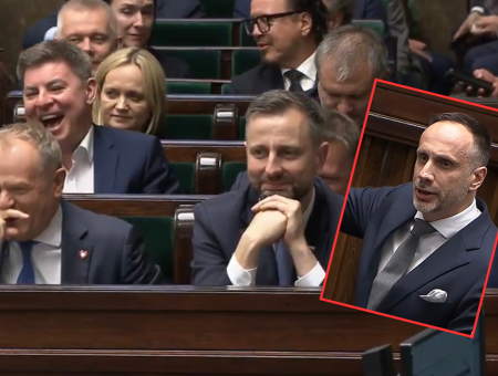 Cóż to była ze scena! Pobudzony i wkurzony Janusz Kowalski wygrażał Donaldowi Tuskowi i ministrom. Jedna z kamer cały czas pokazywała premiera i jego współpracowników - i trzeba przyznać, że mieli niezły ubaw z pana Janusza. 
