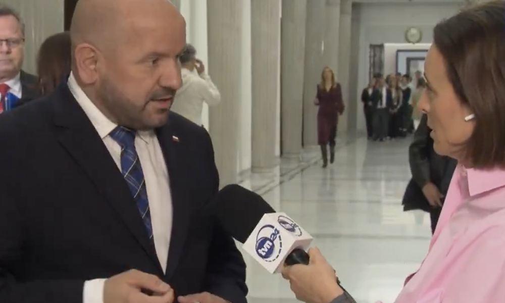 Mariusz Gosek tłumaczy obecność w budynku TK