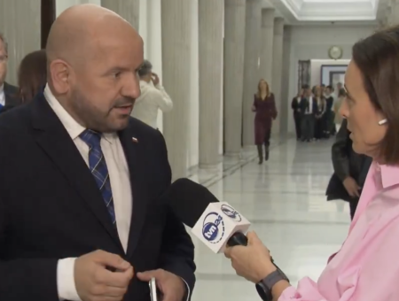 Mariusz Gosek tłumaczy obecność w budynku TK 