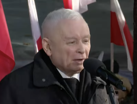 Jarosław Kaczyński na proteście pod TK 